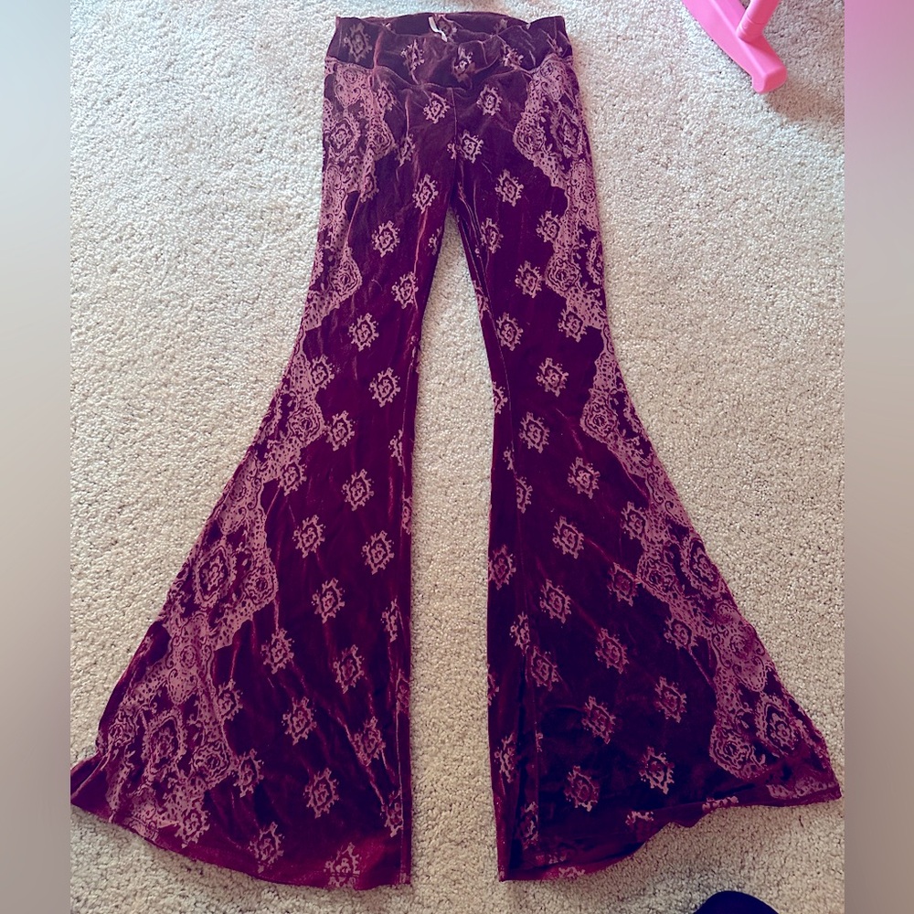 Free People Velvet flare pants